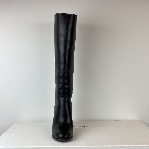 Celine Black Leather heeled boots in size 38.5 - Picture 6 of 14